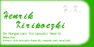 henrik kiripoczki business card